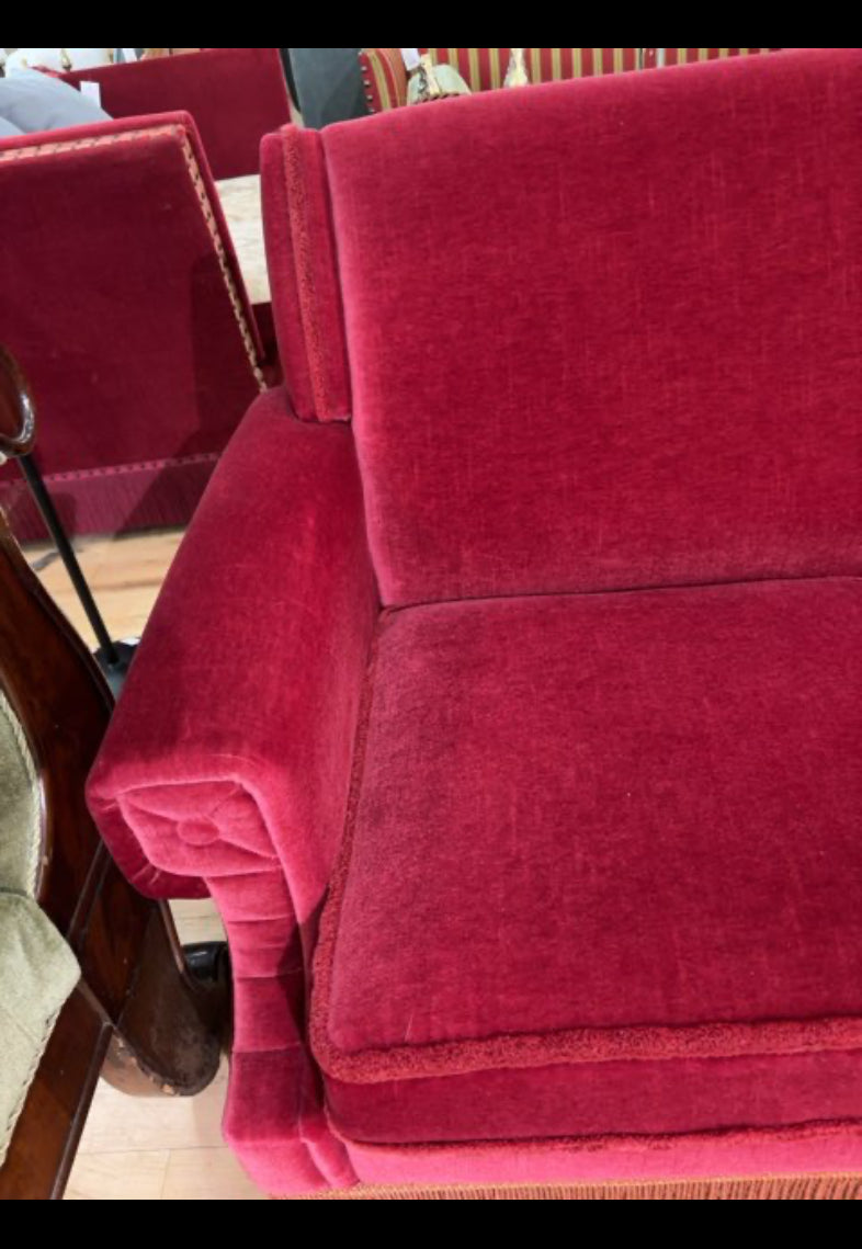 Retro sofa i velour med frynser